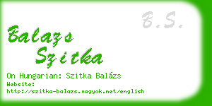 balazs szitka business card